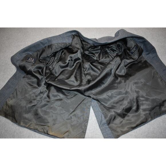 Jos A Bank Blazer Sportscoat Mens Size 42 Short 2Btn Silk Wool Linen Blue - Picture 11 of 12